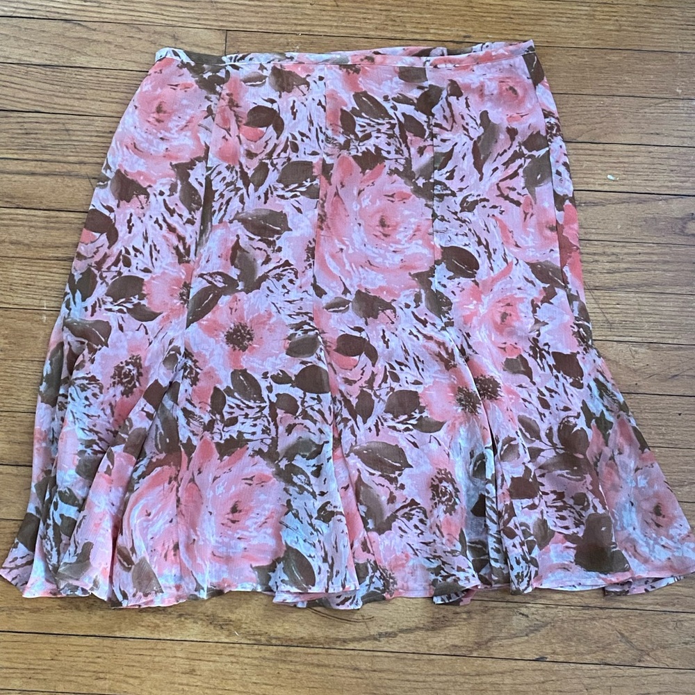 Apt. 9 floral skirt pink and brown flowers